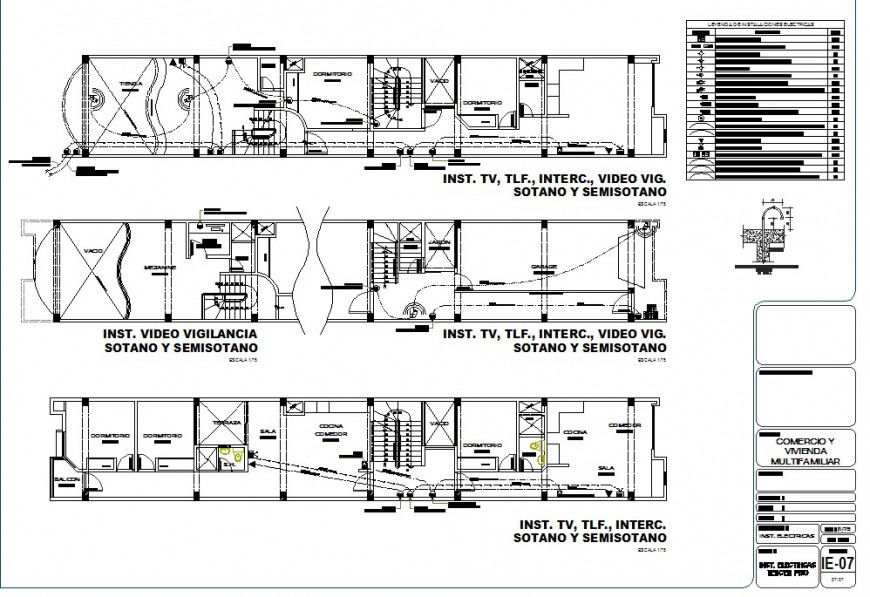 Multi family housing electric layout plan details file