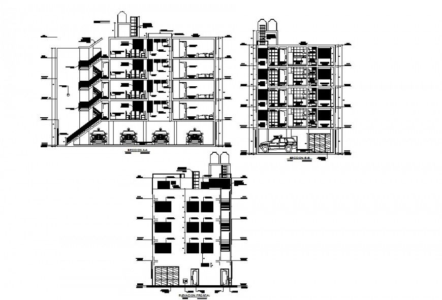Multi family housing layout plan dwg file