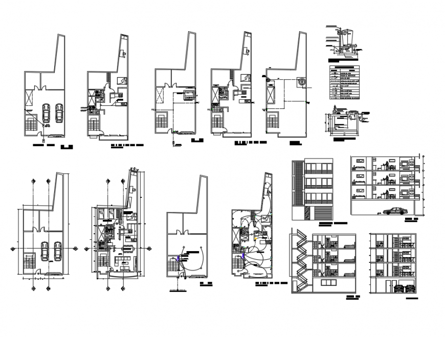 Multi flooring multi familiar housing apartment building architecture project dwg file