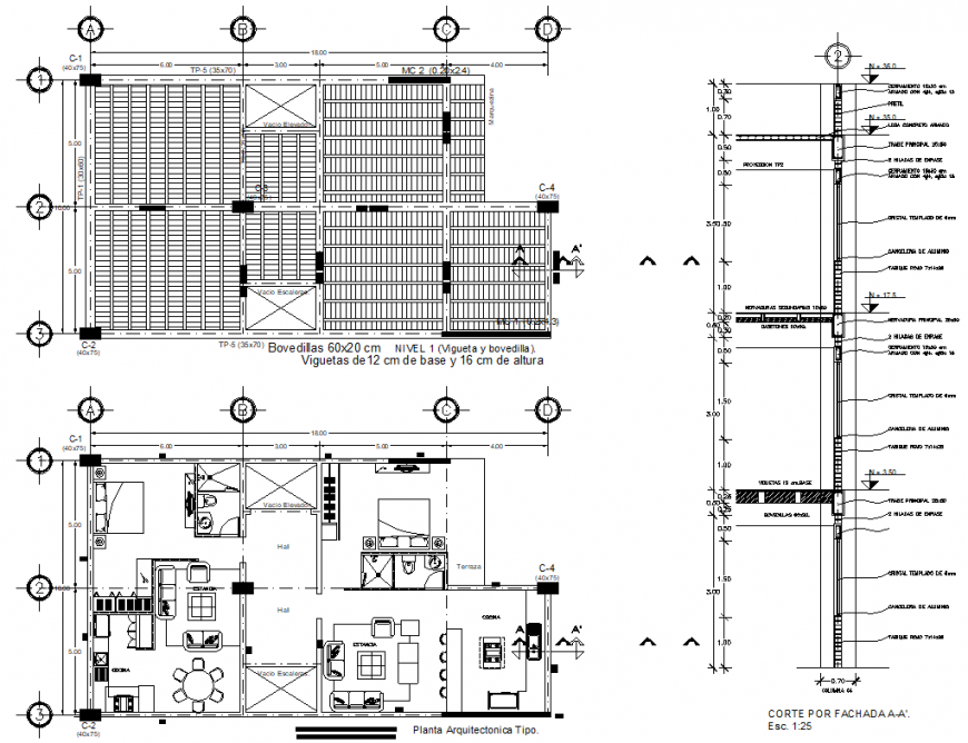 Multi purpose building structural details losacero dwg file