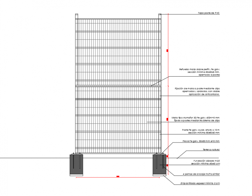 Multi section enclosure constructive sectional details dwg file