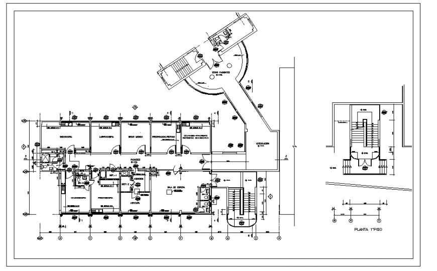 Multi specialist Hospital Plan & Stair detail