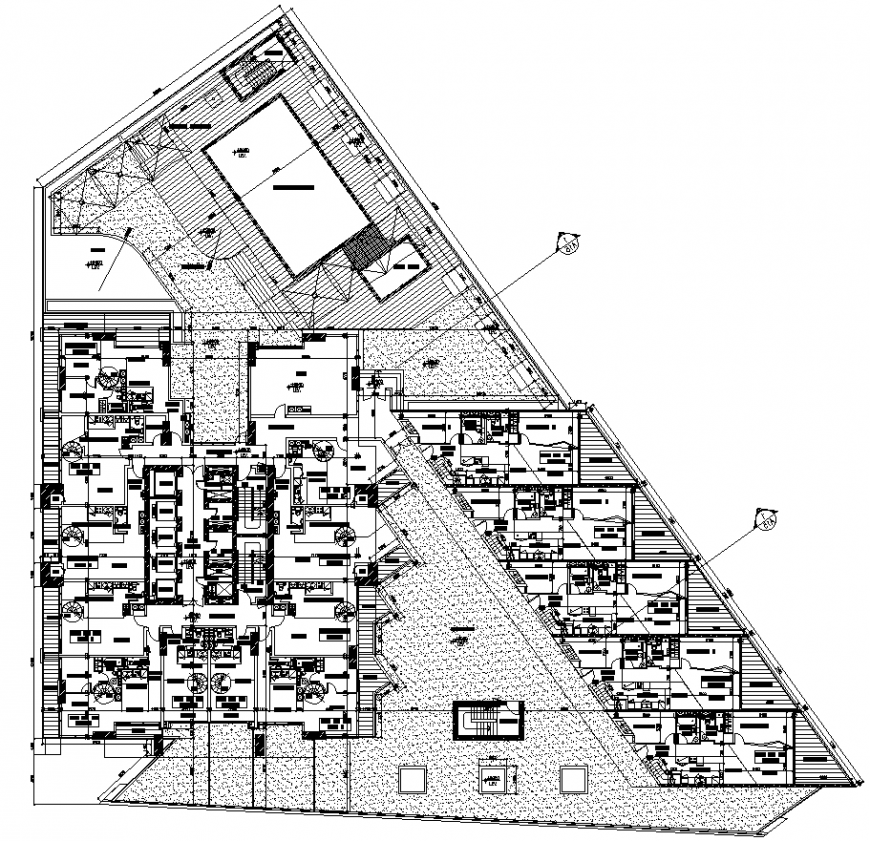 Multi storey apartment layout plan drawing in dwg AutoCAD file.