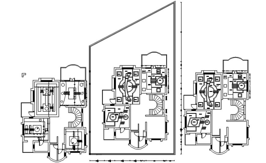 Multi storey building house top view plan