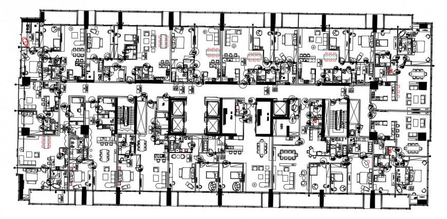Multifamily apartment layout plan autocad file