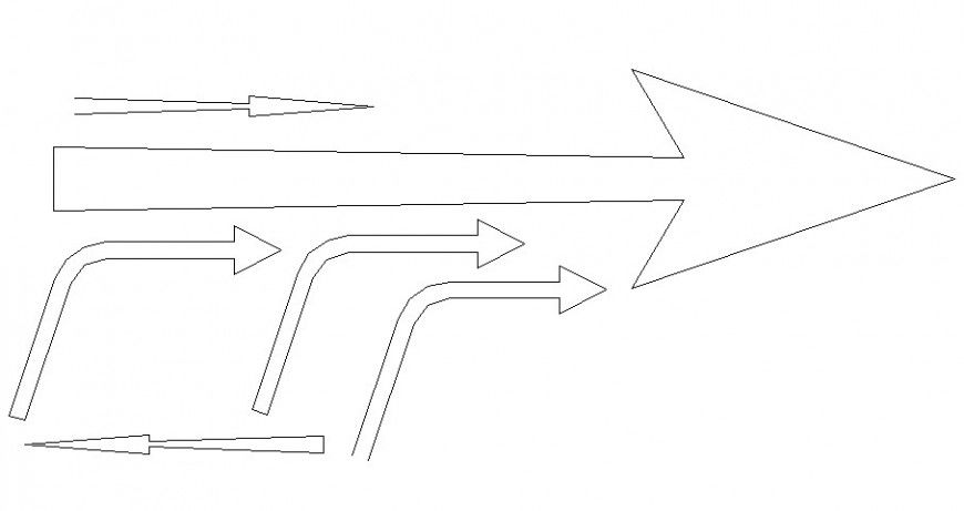 Multiple arrow symbol elevation blocks drawing details dwg file