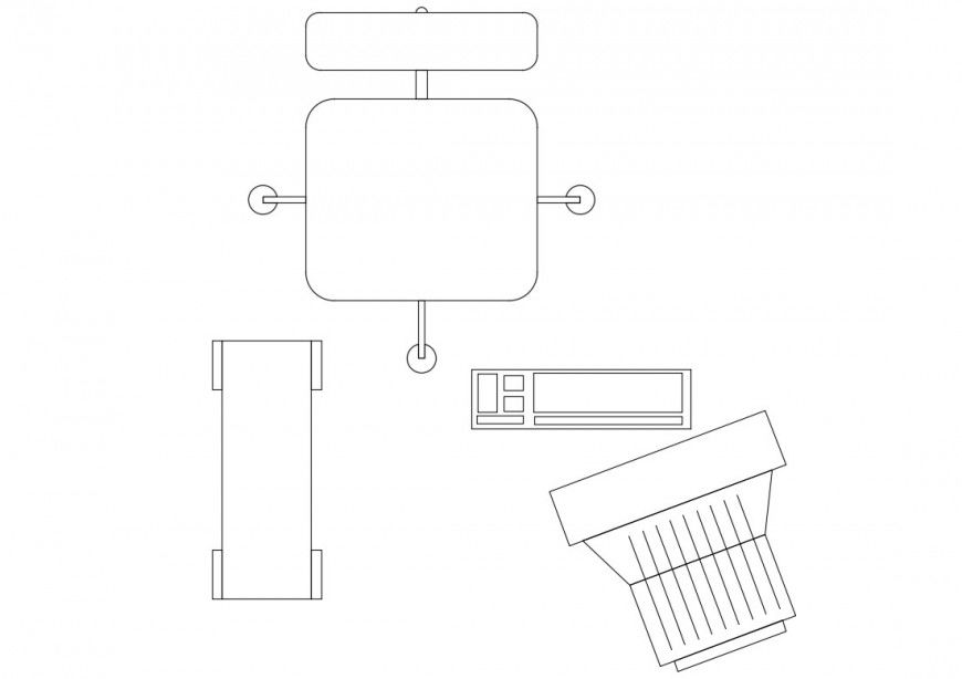 Multiple bank office furniture blocks cad drawing details dwg file