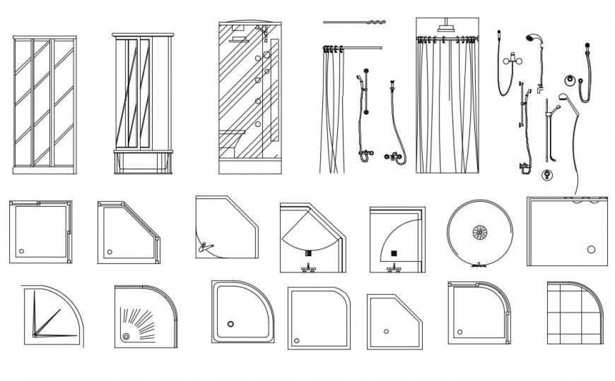 Multiple bathroom sink and sanitary blocks drawing details dwg file