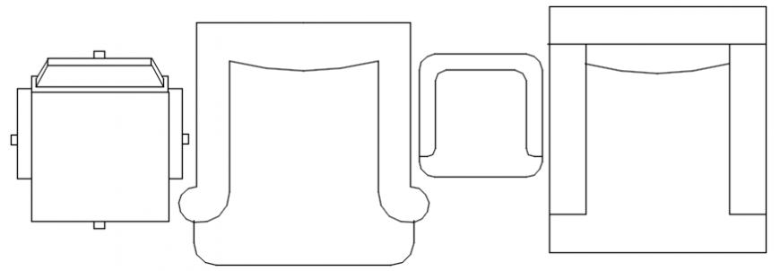 Multiple beach chair elevation blocks cad drawing details dwg file
