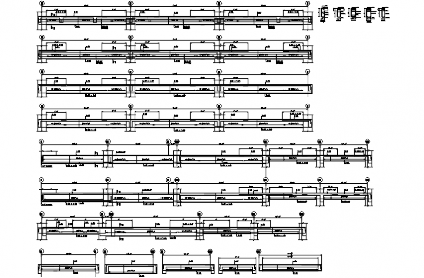 Multiple beams and beam schedule cad drawing details dwg file