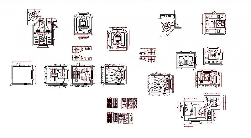 Multiple ceiling design blocks for bedrooms cad drawing details dwg file
