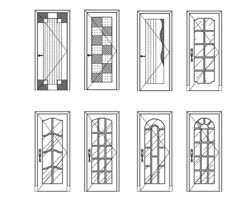 Multiple classical door elevations auto cad blocks details dwg file