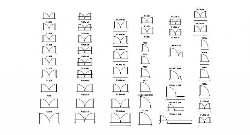Multiple common door figure 2d blocks cad drawing details dwg file