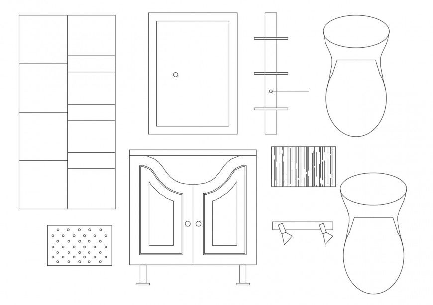 Multiple common furniture elevation blocks drawing details dwg file