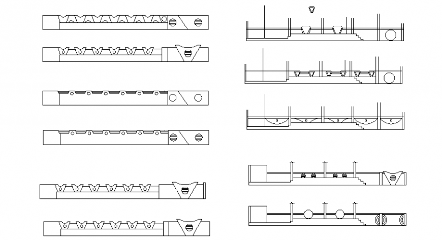 Multiple compound wall elevation cad drawing details dwg file