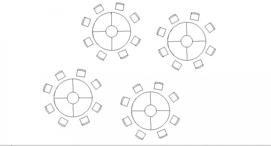 Multiple dining table elevation 2d blocks cad drawing details dwg file