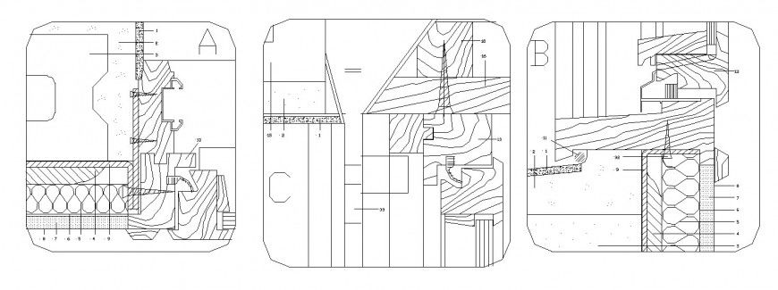 Multiple door coupling, joints and installation cad drawing details dwg file