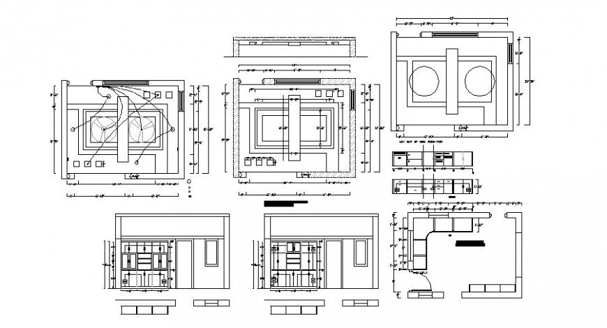 Multiple drawing room furniture cad drawing details dwg file