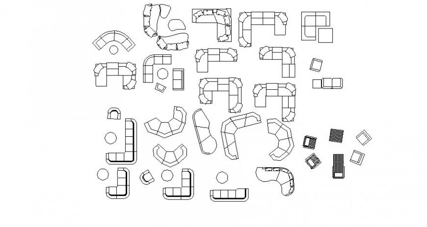 Drawing Room Sofa Set CAD Blocks in DWG File Format