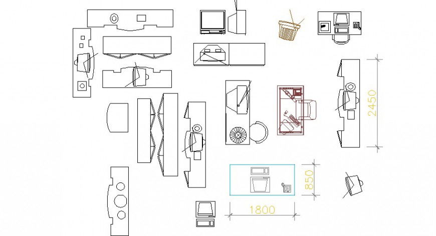 Multiple drawing room tv table blocks cad drawing details dwg file