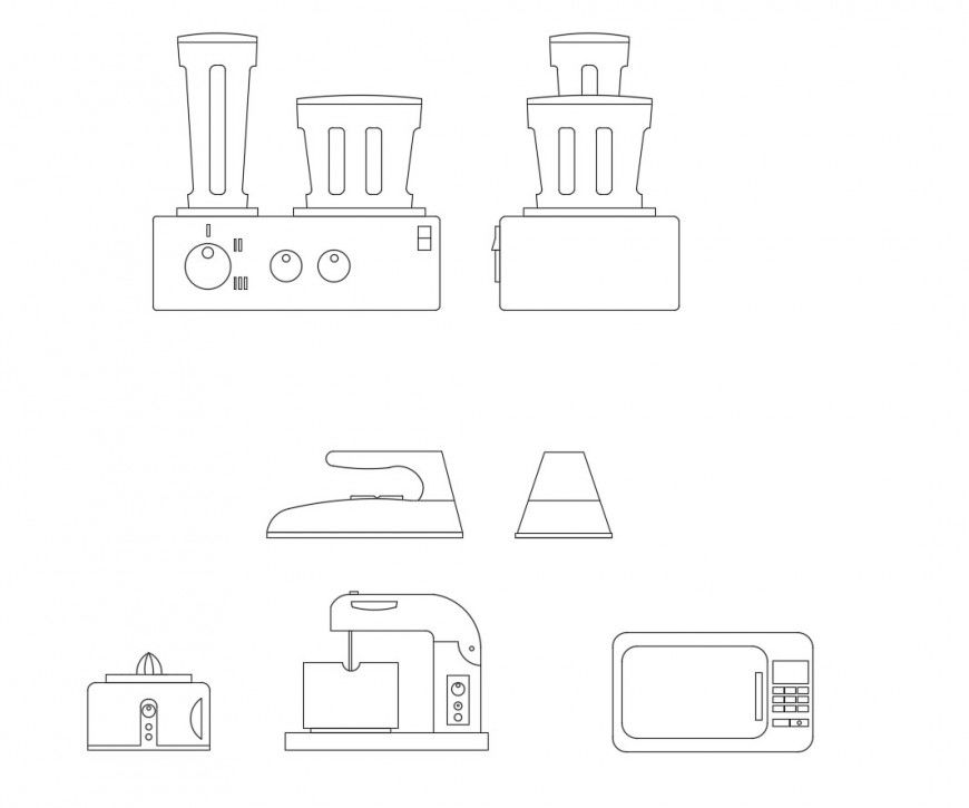 Multiple electrical and household equipment blocks cad drawing details dwg file
