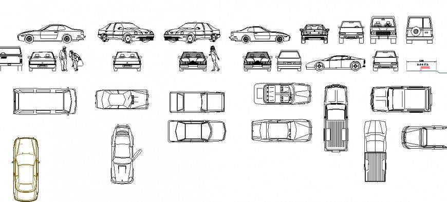 Multiple family and luxuries car elevation blocks cad drawing details dwg file