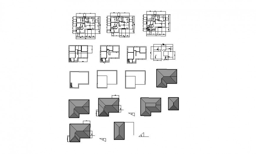 Multiple floors of house framing plan structure cad drawing details dwg file