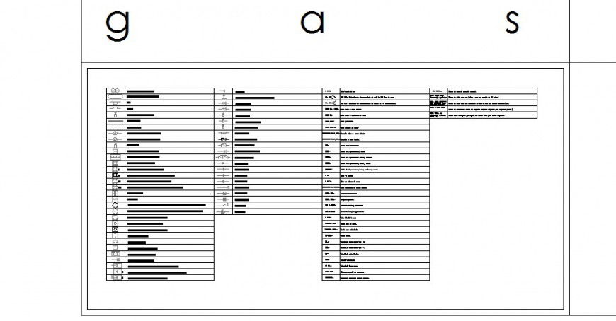 Multiple gas symbol blocks cad drawing details dwg file