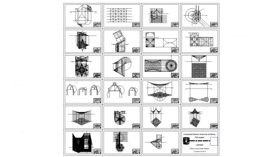 Multiple geometric figures blocks for engineering college cad drawing details dwg file