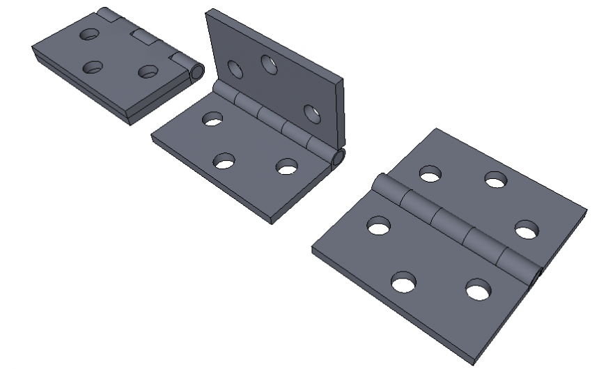 Multiple hinges blocks 3d drawing details skp file