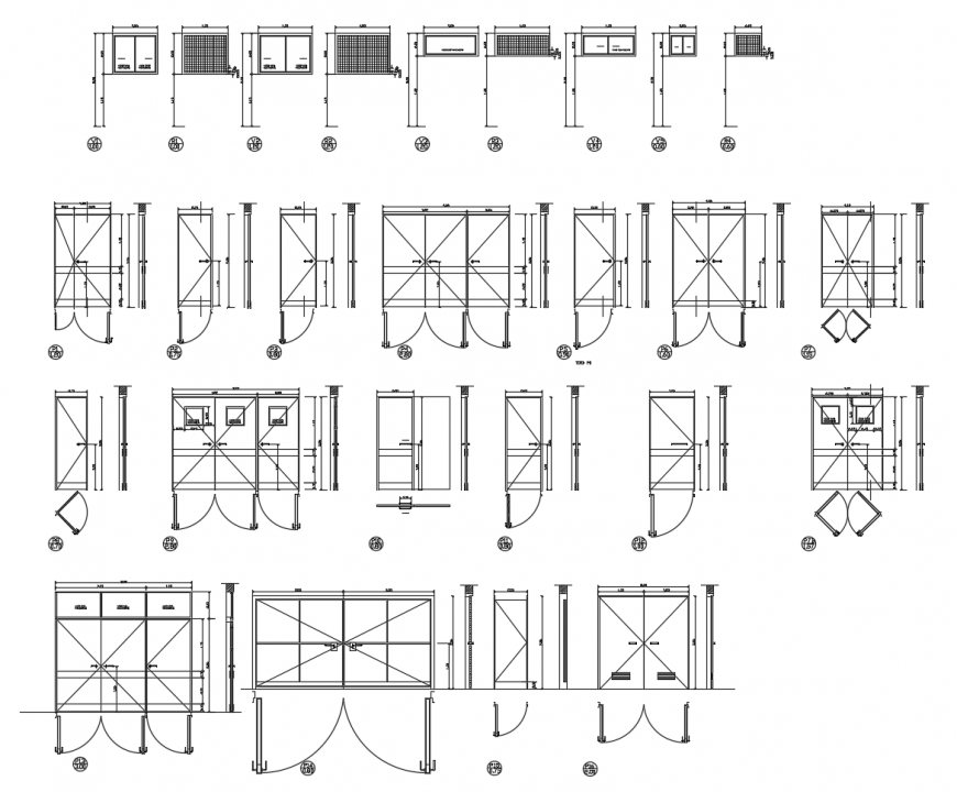Multiple hospital all doors and windows elevation blocks cad drawing details dwg file