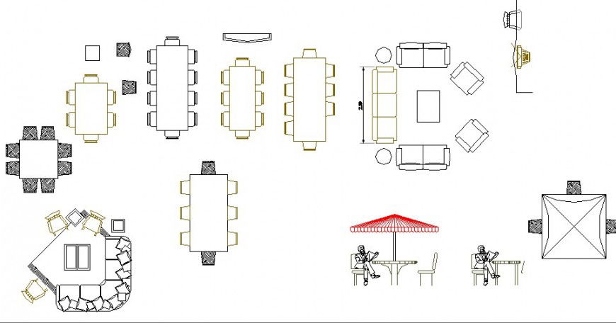 Multiple hotel furniture 2d elevation blocks cad drawing details dwg file