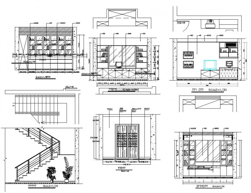 Multiple hotel furniture and interior cad drawing details dwg file