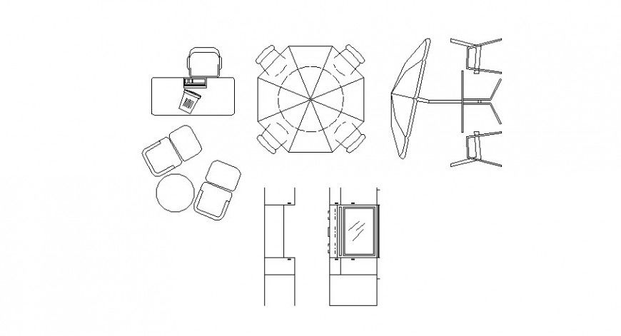 Multiple hotel garden furniture elevation blocks cad drawing details dwg file