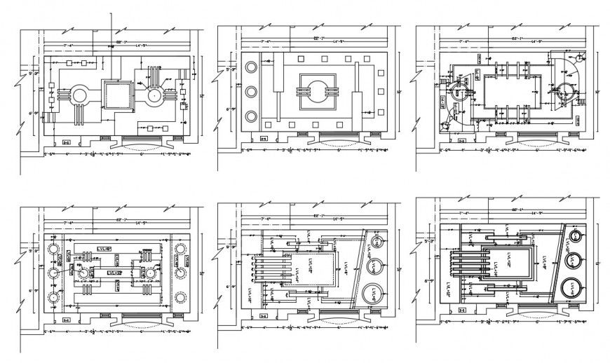 Multiple house ceiling plan elevation blocks cad drawing details dwg file