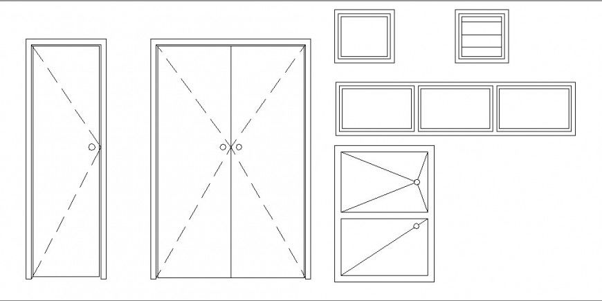 Multiple house doors and windows elevation blocks cad drawing details dwg file