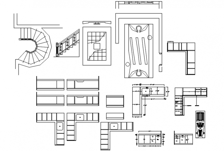 Multiple house furniture and interior blocks cad drawing details dwg file