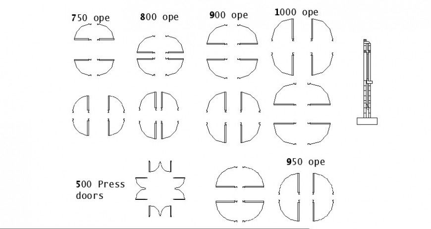 Multiple house indoor doors and windows blocks details dwg file