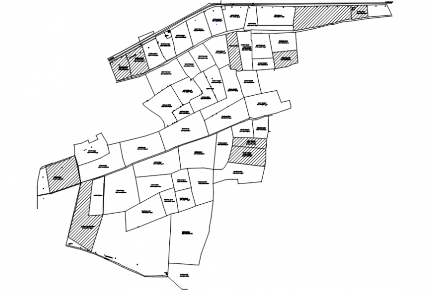 Multiple houses colony site plan and landscaping structure details dwg file
