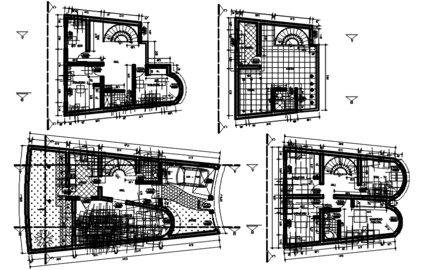 Multiple houses layout plan and structure cad drawing details dwg file