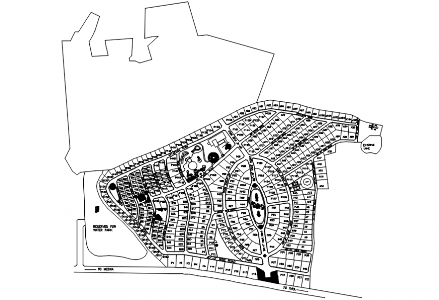Multiple houses residential colony plotting cad drawing details dwg file