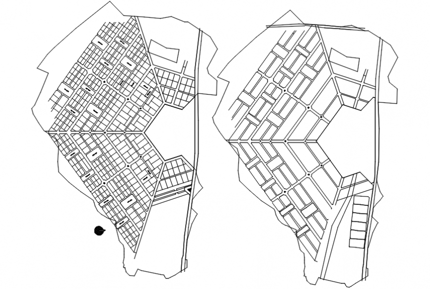 Multiple housing plots and site plan cad drawing details dwg file