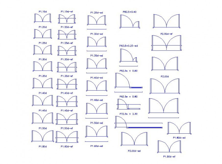 Multiple indoor door blocks cad drawing details dwg file