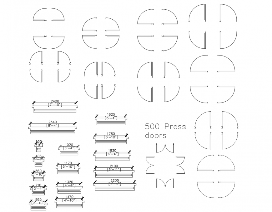 Multiple indoor door figure blocks cad drawing details dwg file