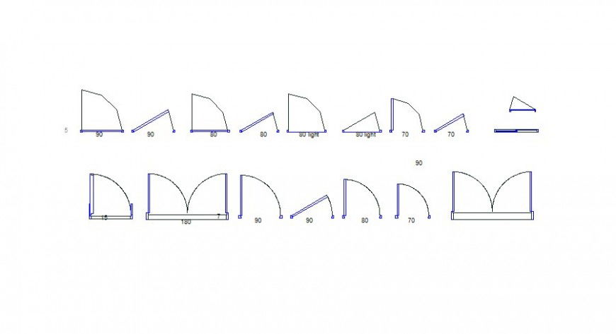 Multiple indoor doors and windows blocks cad drawing details dwg file