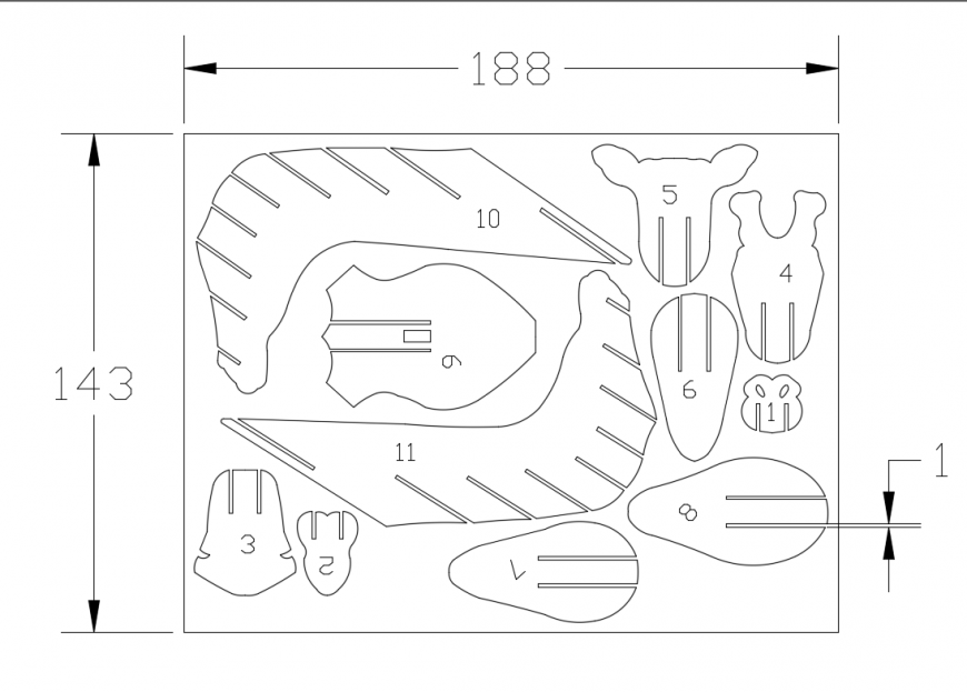 Multiple jelly fishes cad blocks details dwg file