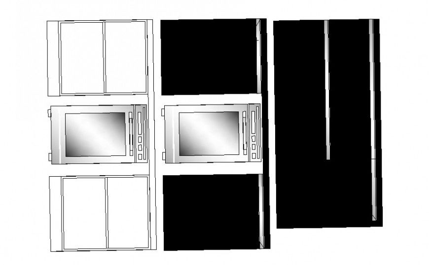 Multiple kitchen equipment 2d blocks cad drawing details dwg file