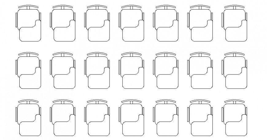 Multiple meeting room chair elevation blocks cad drawing details dwg file