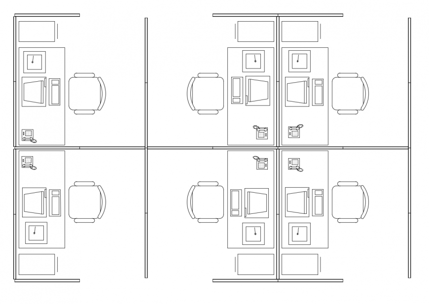Multiple office desks and furniture elevation blocks cad drawing details dwg file