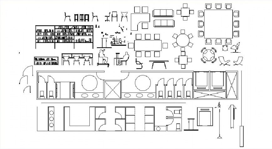 Multiple office furniture elevation blocks cad drawing details dwg file